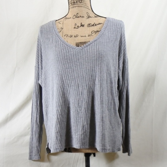 American Eagle Ribbed Gray Sweater Soft & Sexy XS - Picture 2 of 4